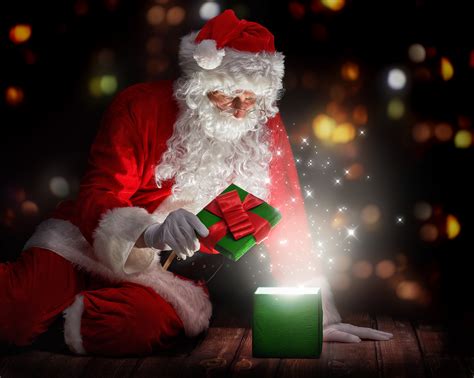 Christmas Santa Claus Opening Gifts Wallpaper,HD Celebrations ...