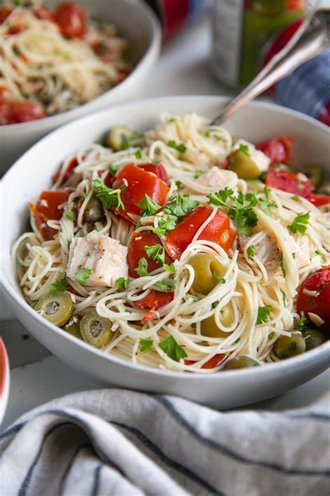 15 Minute Angel Hair Pasta Recipe with Chicken - The Forked Spoon