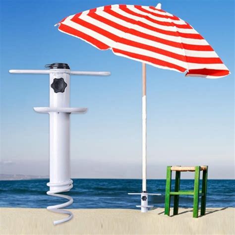 Parasol Bracket Portable Easy Install Umbrella Holder Manual Sand Auger ...