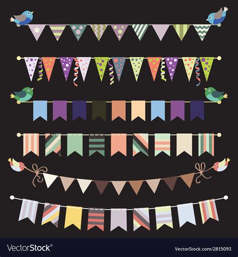 Retro bunting and garland set template for design Vector Image