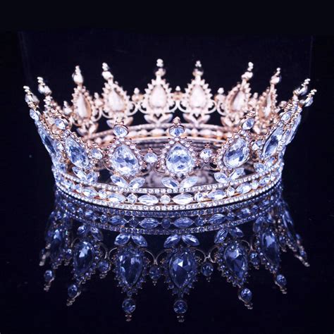 Vintage Baroque Queen King Bride Tiara Crown For Women Headdress Prom ...