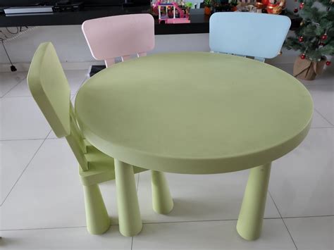 Ikea Mammut Table and 3 Chairs, Furniture & Home Living, Furniture, Tables & Sets on Carousell