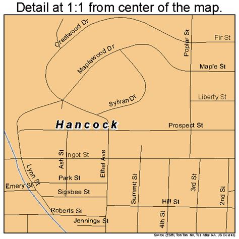 Hancock Michigan Street Map 2636300