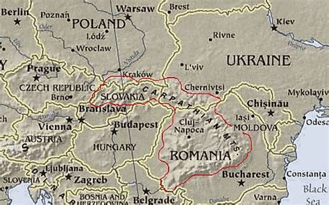 Carpathian Mountains On Europe Map