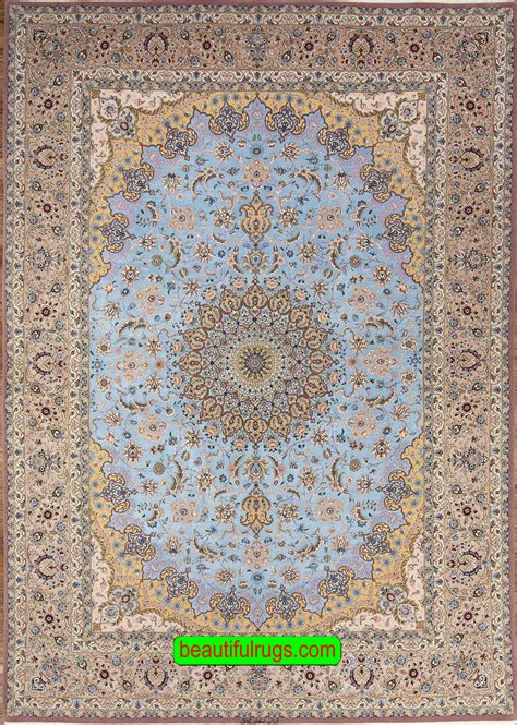 Persian Rugs | Blue Rug | Silk Persian Isfahan Rug | Beautiful Rugs