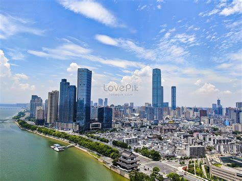 Aerial Photography Of Changsha City Skyline With Blue Sky And White Clouds Picture And HD Photos ...