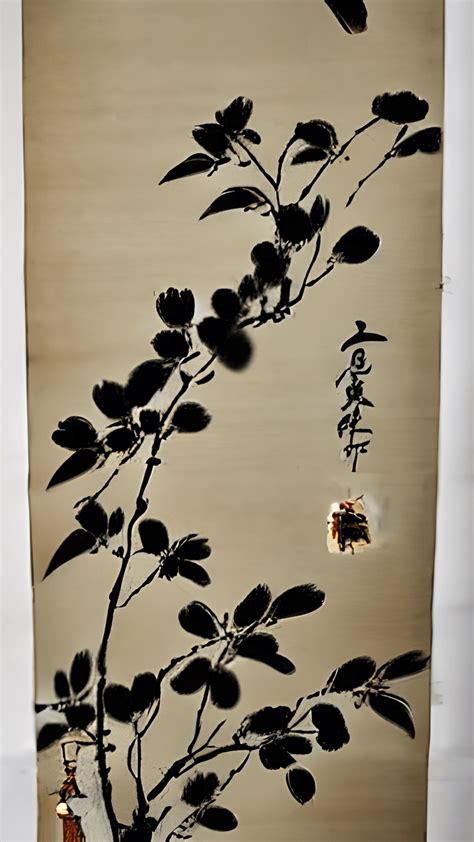 Freehand Chinese Ink Painting of Flowers · Creative Fabrica