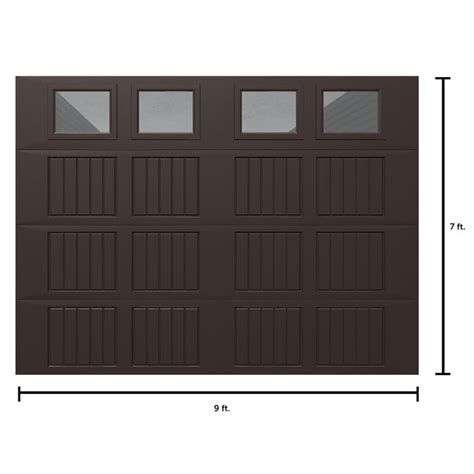 Wayne Dalton Classic Steel Model 9100 9-ft x 7-ft Insulated Brown Single Garage Door with ...