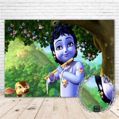 Buy Little Krishna Theme Party Backdrop for Kid Birthday Photography ...