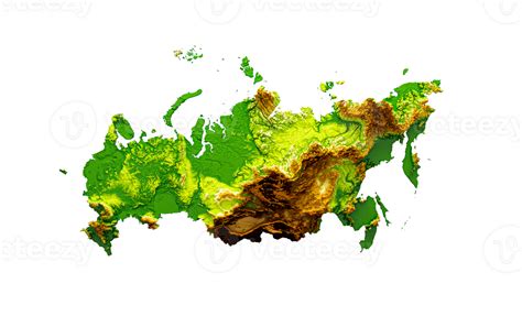 Russia Map Shaded relief Color Height map 3d illustration 27243616 PNG