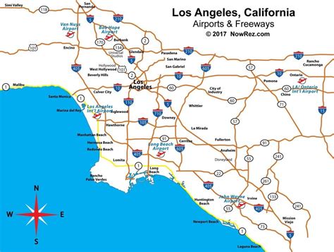 Southern California Airports Map Elegant Los Angeles Freeway Map For ...