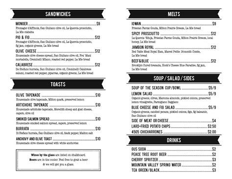 Menu | The Cheese Shop of Des Moines