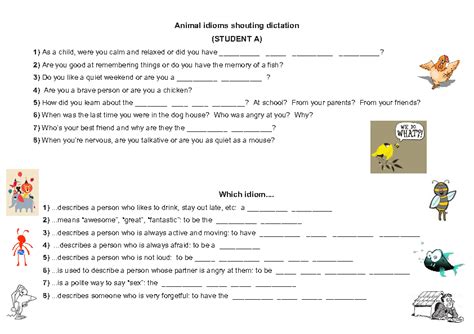 Animal Idioms - Shouting Dictation