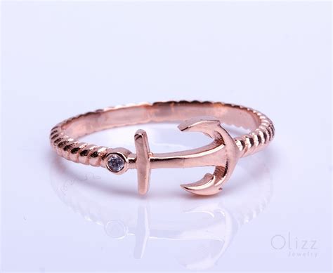 Anchor Ring, rose gold ring