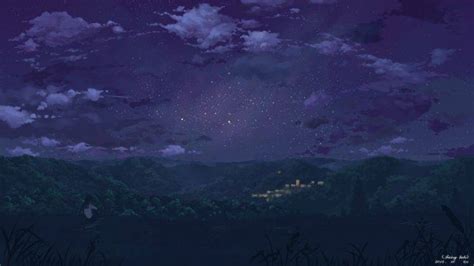 anime, Night, Landscape, Stars Wallpapers HD / Desktop and Mobile Backgrounds