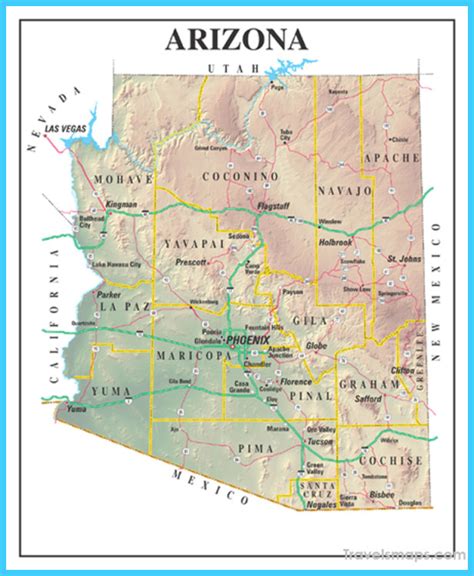 Map of Gilbert town, Arizona - TravelsMaps.Com