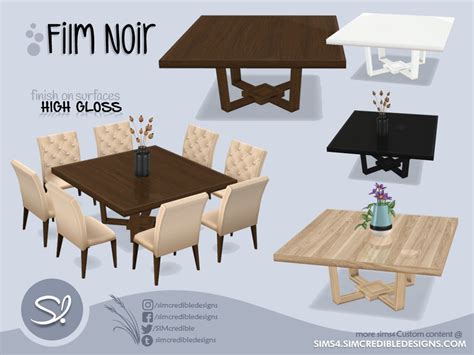 The Sims Resource - Film Noir Dining Table 2x2