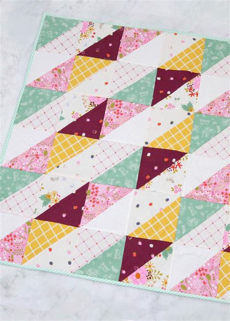 Easy Half Square Triangles Baby Quilt Sewing Tutorial - Sweet Red Poppy