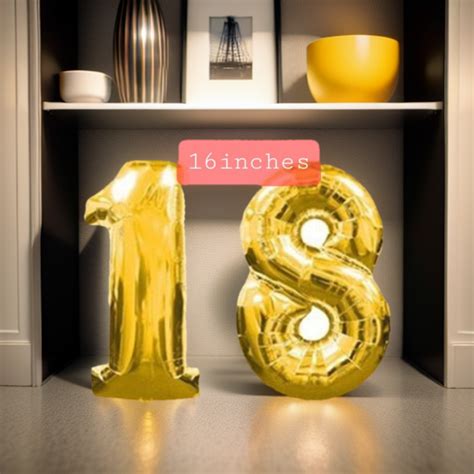 Number 18 Balloon Gold 16 Inches | Lazada PH