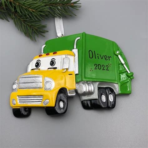 Personalized Garbage Truck Ornament, Personalized Truck Christmas ...