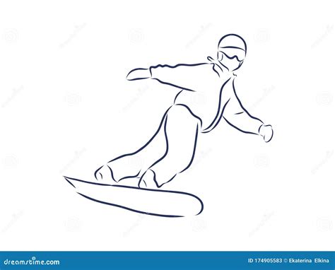 Snowboarder Man, Vector Sketch | CartoonDealer.com #85187493