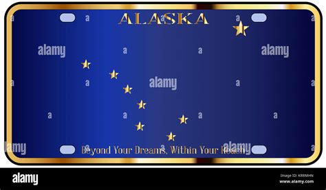 Alaska State License Plate Flag Stock Photo - Alamy