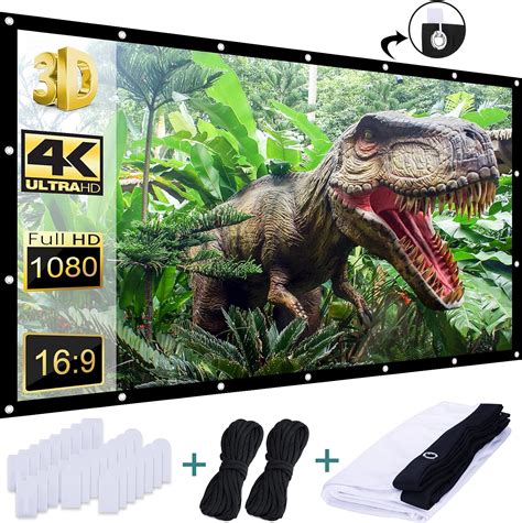 Amazon.com: Outdoor Projection Screen 150 inch, Washable Projector ...