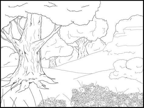 ArtStation - Forest Lineart, just about complete...