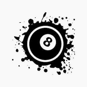 Billiard 8 Ball Splat Ink. Svg Png Eps Dxf Cut Files. - Etsy