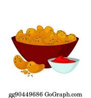 120 Fried Chicken Nuggets With Sauce Clip Art | Royalty Free - GoGraph