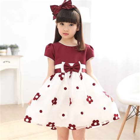 Baby Girl Dress 2017 New Summer Flower Girls Party Princess Dresses 3 12 Age Kids Bow Mesh ...