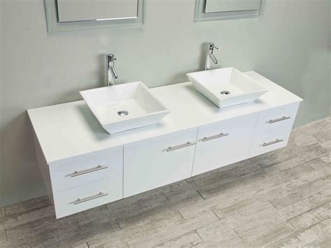 Totti Wave 72 inch White Modern Double Sink Bathroom Vanity With Counter-Top And Double Sinks ...