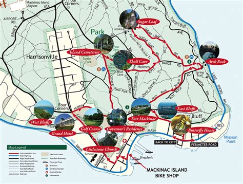 Trail Maps for Self-Guided Bike Tour | Mackinac island, Mackinac ...