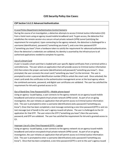 CJIS Security Policy Use Cases — LE