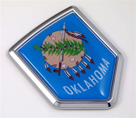 Oklahoma US state flag domed chrome emblem car badge decal - Pro Sport ...