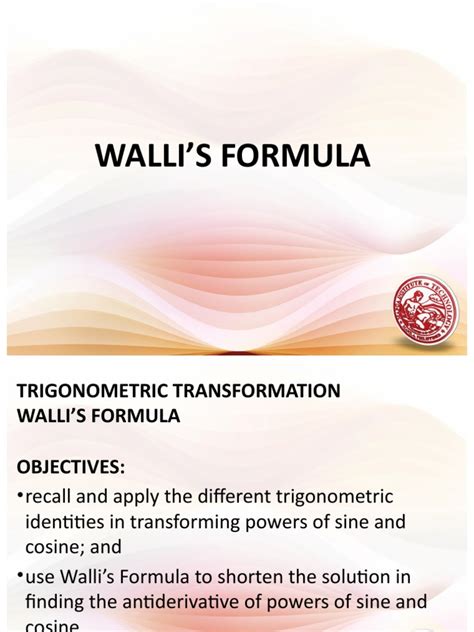 Wallis Formula | PDF | Trigonometric Functions | Sine