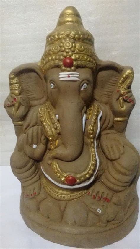 Buy Ecofriendly Clay Ganesh Idols (30cm, Brown) Online at Low Prices in ...