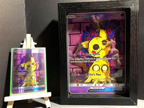 Custom Holographic Pokemon Card With Framed 5x7 - Etsy