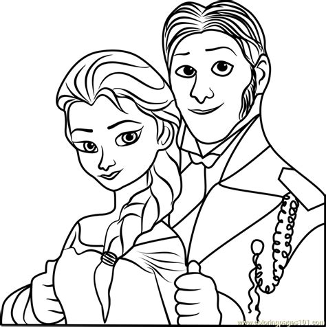 Frozen Coloring Pages Elsa Prince Hans