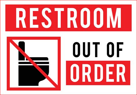 Restroom Out of Order Sign 15639659 Vector Art at Vecteezy