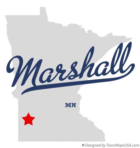 Map of Marshall, Lyon County, MN, Minnesota