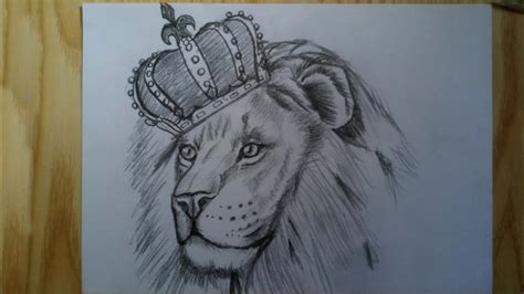 how to draw a lion / how to draw a lion with a crown / King Lion drawing - YouTube