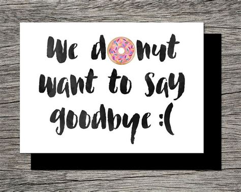 PRINTABLE Farewell Card /printable Goodbye Card I/we DONUT Want to Say Goodbye Funny - Etsy ...