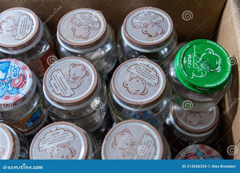 Empty Baby Food Jars Packed in a Cardboard Box Editorial Stock Image ...