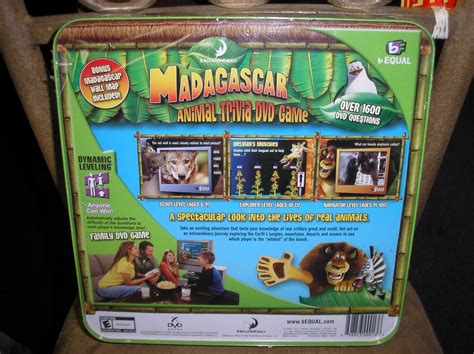 MADAGASCAR ANIMAL TRIVIA DVD GAME by SPECIALTY BOARD GAMES - FAMILY ORIENTED - BRAND NEW!