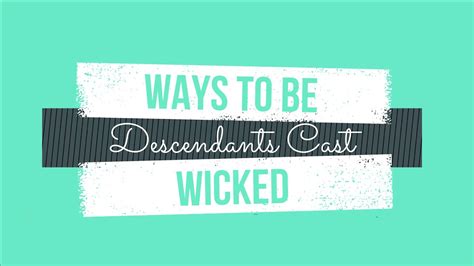 Ways To Be Wicked - Karaoke - Descendants Cast - YouTube