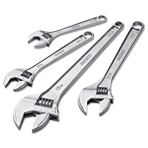 RIDGID RIDGID Adjustable Wrench, 10" Long, 1 1/8" Jaw Capacity, Chrome Finish - Walmart.com ...