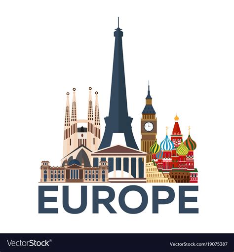 Travel poster europe vacation trip to country Vector Image