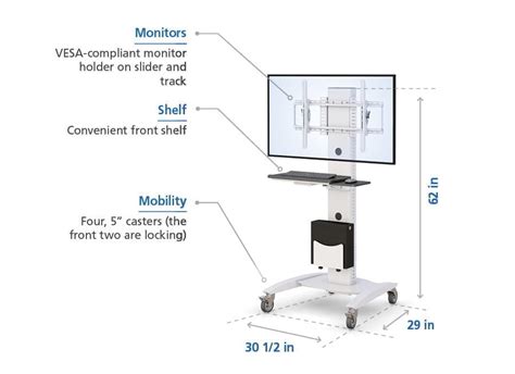Ergonomic Mobile Computer Cart