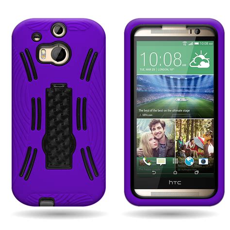 For HTC One (M8) / M8 for Windows - Rugged Kickstand Hybrid Phone Cover Case | eBay